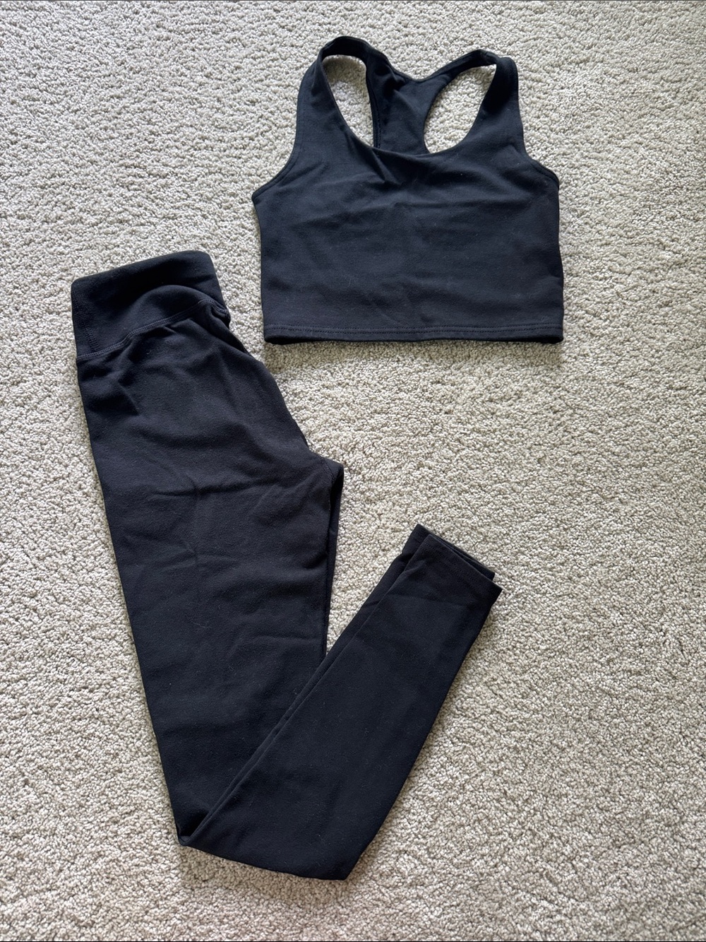 PACT Black Cotton Tank and Leggings Set XXS - Picture 1 of 4